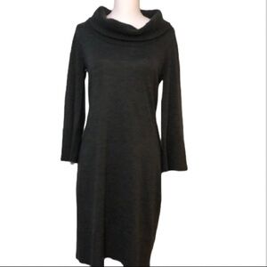 Saks Cowl Neck Long Sleeve Marino Wool Dress